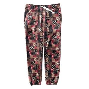 Gustin Red Japan Patchwork Joggers Cotton Pants Elastic Waist USA Mens Large